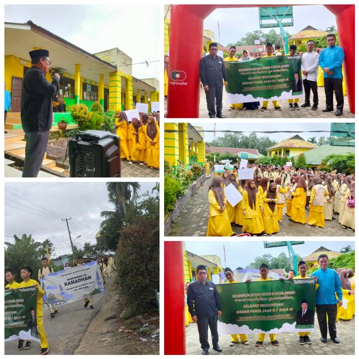 SAMBUT BULAN SUCI  RAMADHAN, MTSN 5 KOTA JAMBI GELAR PAWAI TA ARUF
