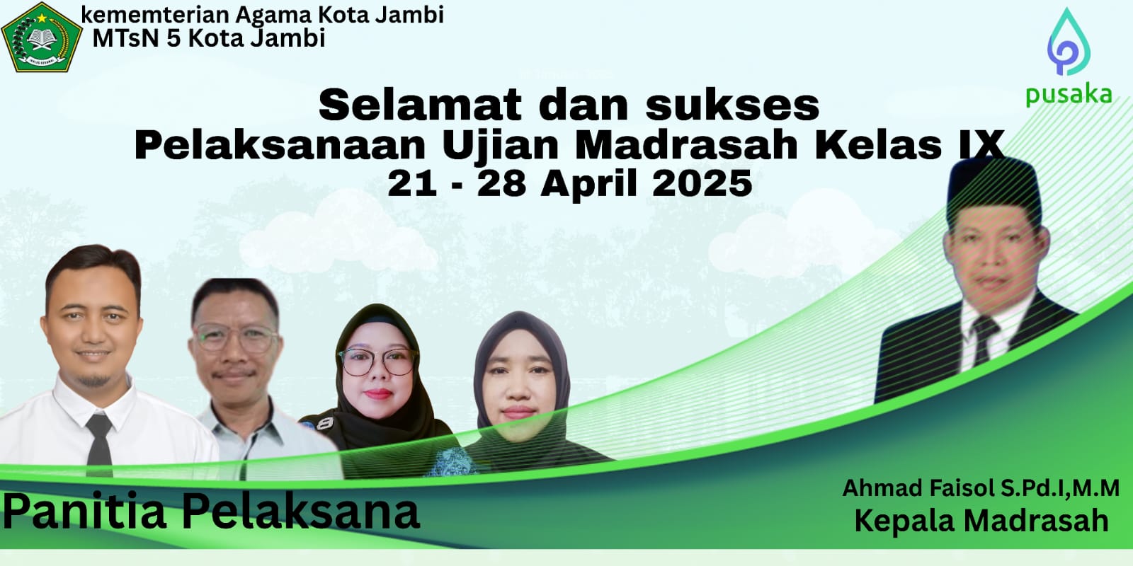 PELAKSANAAN UJIAN MADRASAH HARI PERTAMA DI MTsN 5 KOTA JAMBI BARJALAN SUKSES DAN LANCAR