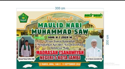 PELKASANAAN MAULID NABI MUHAMMAD S.A.W DI MTsN 5 KOTA JAMBI BERLANGSUNG MERIAH