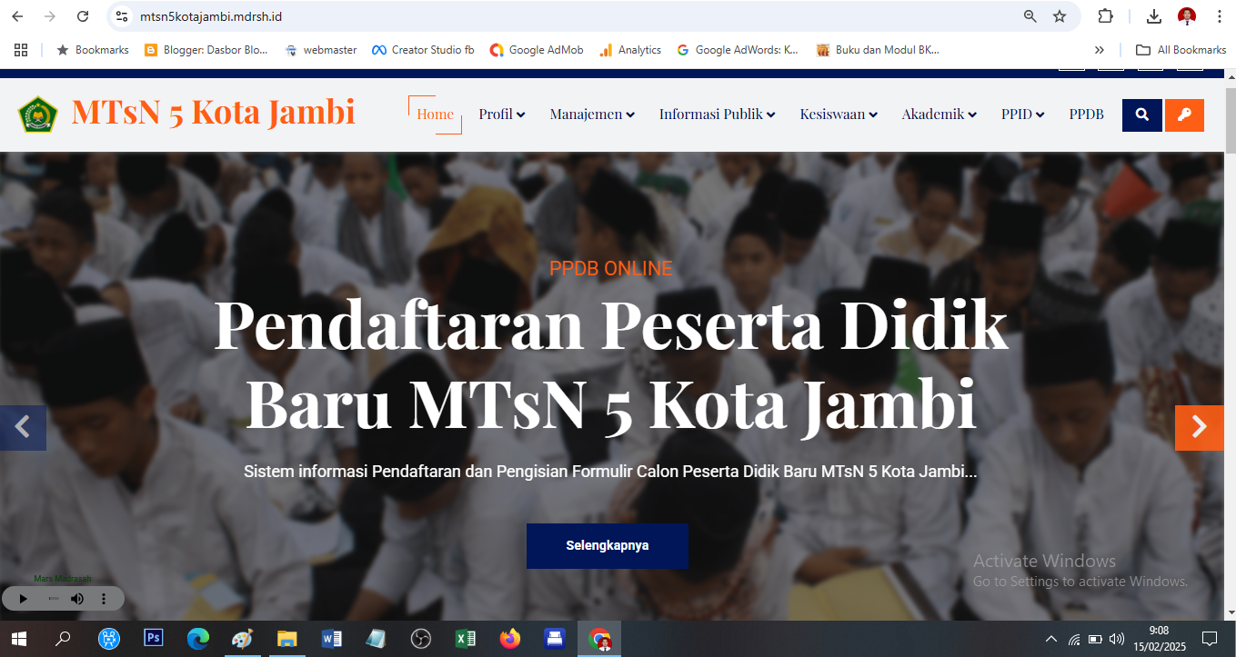 SPMB ( Seleksi Penerimaan Siswa Baru ) MTsN 5 KOTA JAMBI TELAH DIBUKA