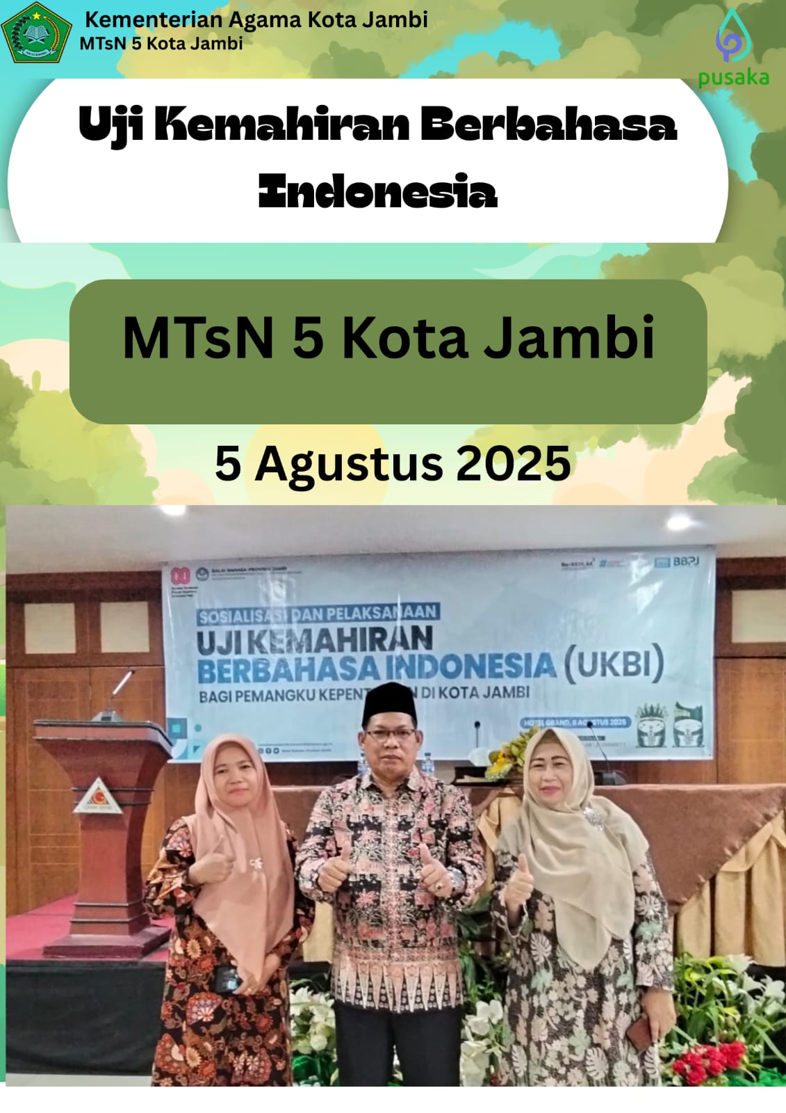 Kepala Madrasah dan Guru Bahasa Indonesia Antusias dalam mengikuti Uji Kemahiran Bahasa Indonesia  (UKBI)