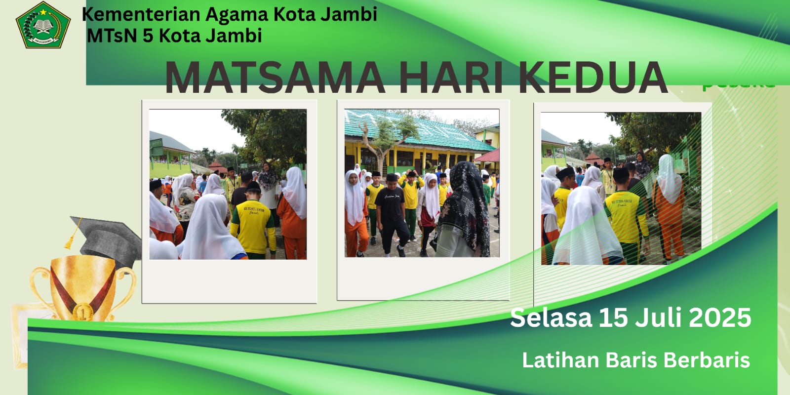 HARI KEDUA MATSAMA (MASA TA’RUF SISWA MADRASAH) DI MTsN 5 KOTA JAMBI DIISI DENGAN KEGIATAN LATIHAN LKBB HARI KEDUA MATSAMA (MASA TA’RUF SISWA MADRASAH) DI MTsN 5 KOTA JAMBI DIISI DENGAN KEGIATAN LATIHAN LKBB