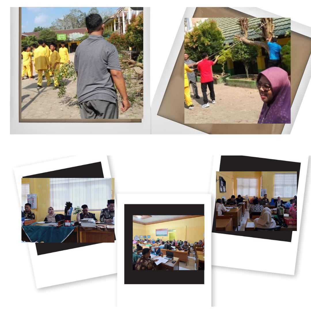 MTs N 5 KOTA JAMBI AWALI HARI PERTAMA SEKOLAH DENGAN KEGIATAN  GOTONG ROYONG DAN RAPAT AWAL SEMESTER GENAP TAHUN PELAJARAN 2024/2025